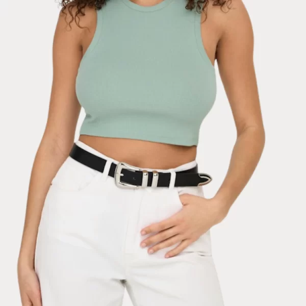 Only TANK TOP ONLY VILMA S/L CROPPED JRS JADELTE / GREEN ONLY