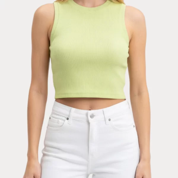 Only TANK TOP ONLY VILMA S/L CROPPED JRS DOUBLE CREAM ONLY