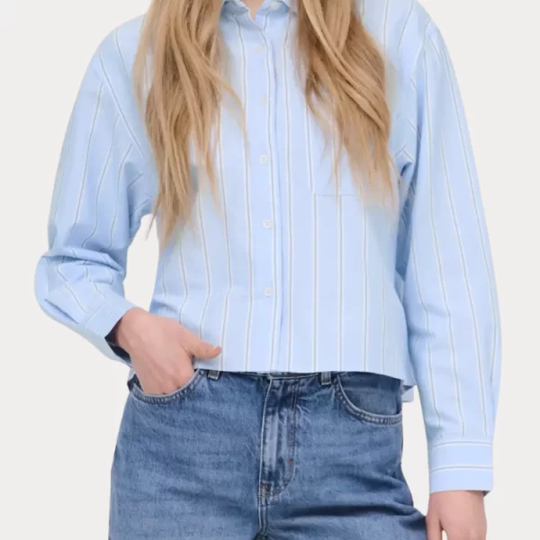 Only ΠΟΥΚΑΜΙΣΟ ONLY ELOWEN LS STRIPE SHIRT WVN EX ZEN BLUE CLOUD DANCER ONLY