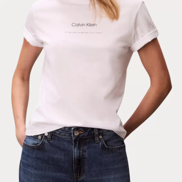 Calvin Klein T-SHIRT CALVIN KLEIN TONAL BRIGHT WHITE CALVIN KLEIN