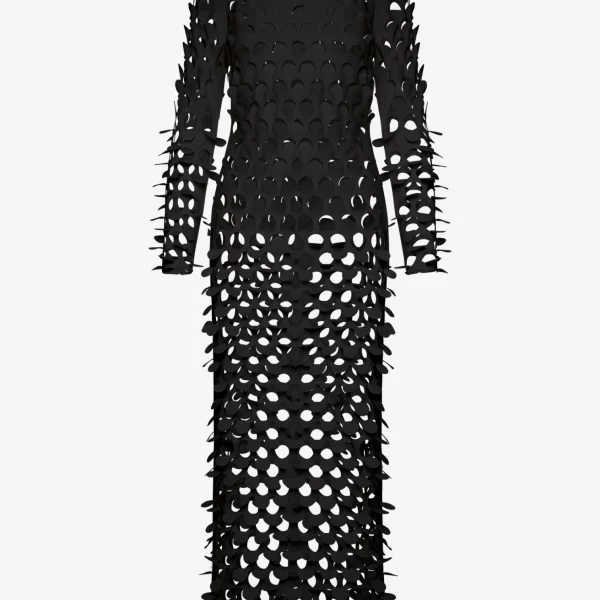 Cutcuutur Long Sleeved Column Dress in Black