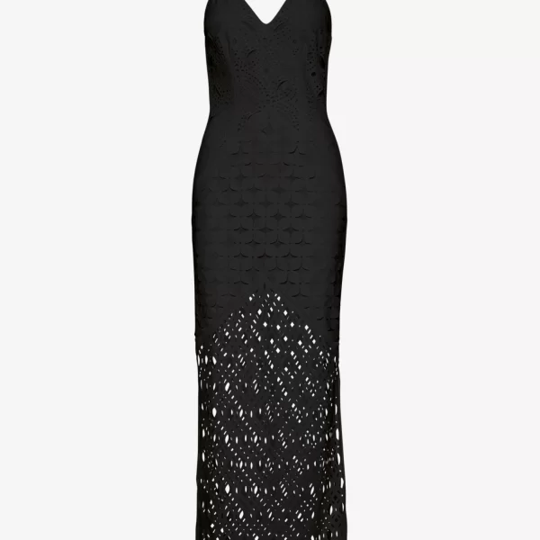 Cutcuutur Paneled Maxi Dress in Black