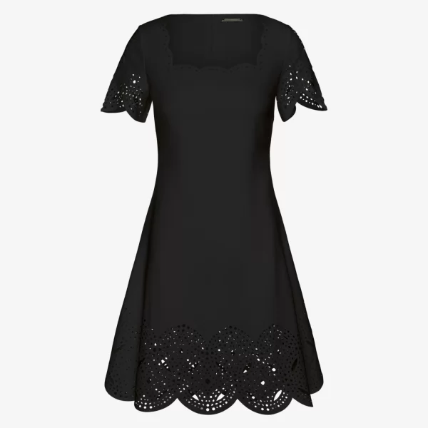 Cutcuutur Mini Short-Sleeved Dress in Black