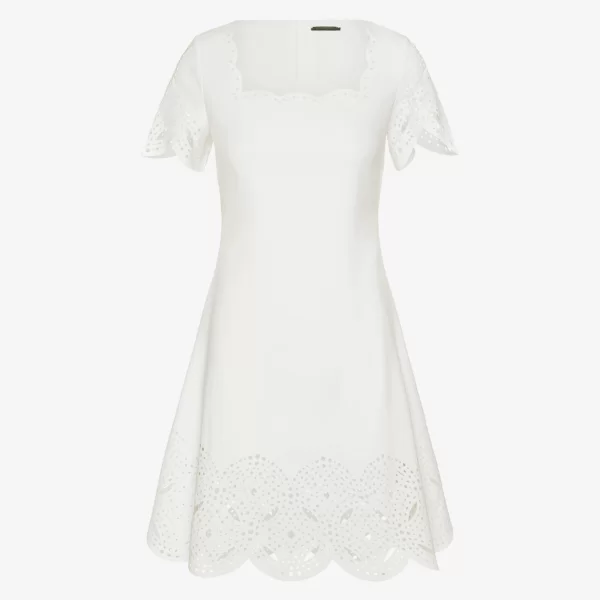Cutcuutur Mini Short-Sleeved Dress in White