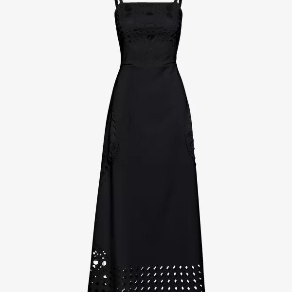 Cutcuutur Midi A-Line Dress in Black