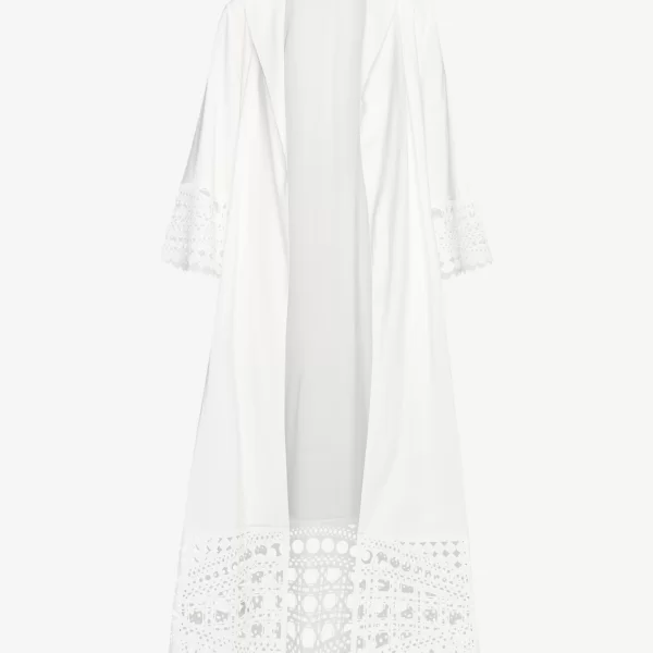 Cutcuutur Long Kimono in White