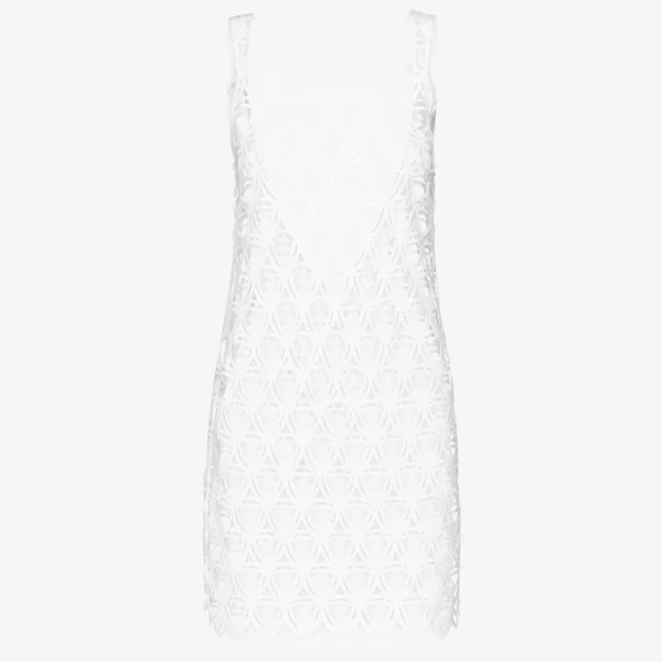 Cutcuutur Oversized Tank Top-Dress in White