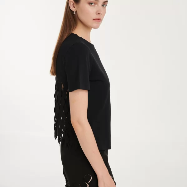 Cutcuutur Panelled T-Shirt in Black