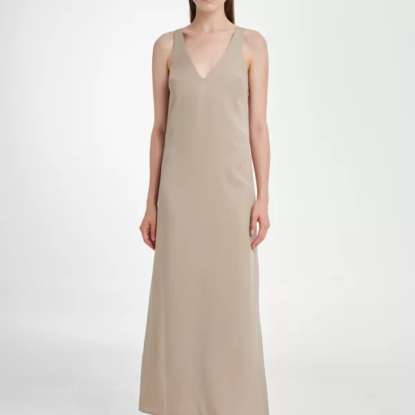 Cutcuutur Logo Dress in Taupe