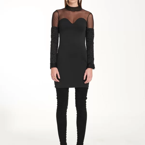 Cutcuutur Strapless Dress In Black Scuba