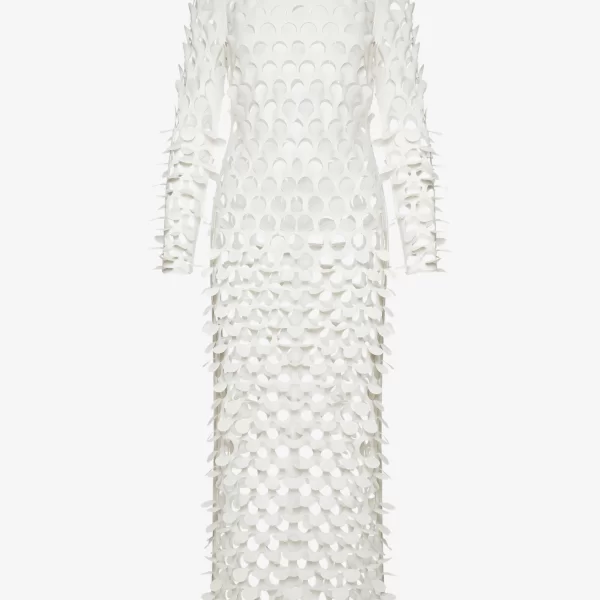 Cutcuutur Long Sleeved Column Dress in White