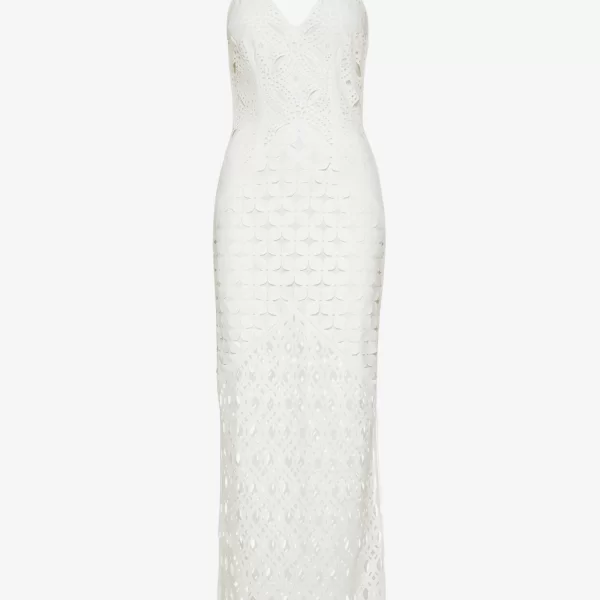 Cutcuutur Paneled Maxi Dress in White