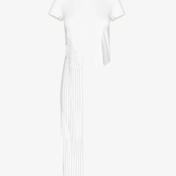 Cutcuutur T-Shirt with Fringes In White
