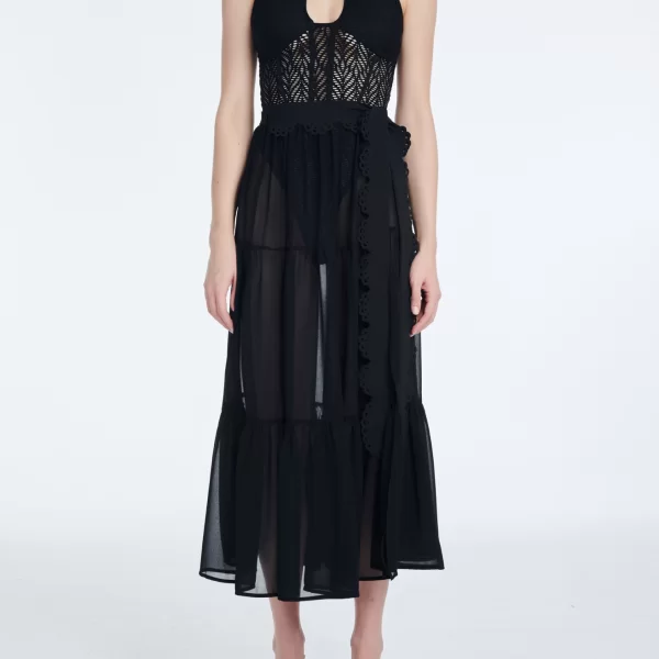 Cutcuutur Sheer Cover-Up in Black