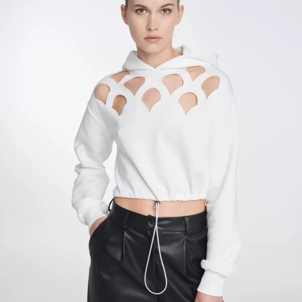 Cutcuutur Cropped Hoodie in White