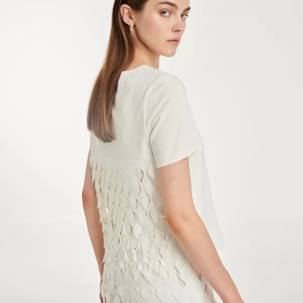 Cutcuutur Panelled T-Shirt in White