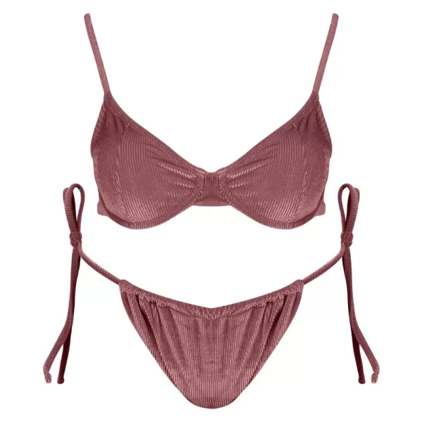 Prince Oliver Μαγιό Μπικίνι Κοτλέ Ροζ