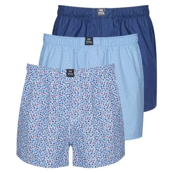 UNISEX Σετ Premium Woven Cotton Boxer 3 Τεμ. MultiColor (Relax Fit) SPECIAL PRICE