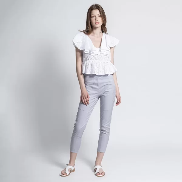 Prince Oliver Παντελόνι Ψηλόμεσο Γκρι (Slim Fit)