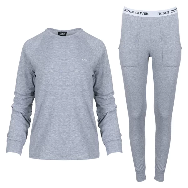 Prince Oliver Σετ Γυναικείας Πυτζάμας Γκρι