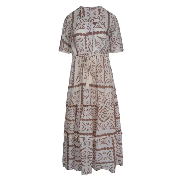 Prince Oliver Prince Oliver Φόρεμα Εμπριμέ Καφέ