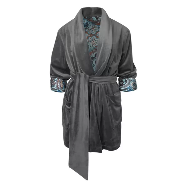 Latifa Blazer.Γυναικείο Velvet Σακάκι Γκρι