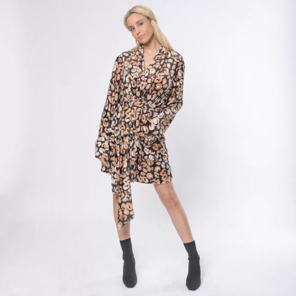 Prince Oliver Latifa Blazer.Γυναικείο Velvet Σακάκι Λεοπάρ Καφέ