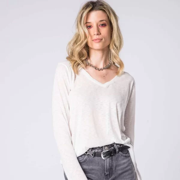 Prince Oliver Prince Oliver Γυναικεία Μπλούζα Μακρυμάνικη Λευκή