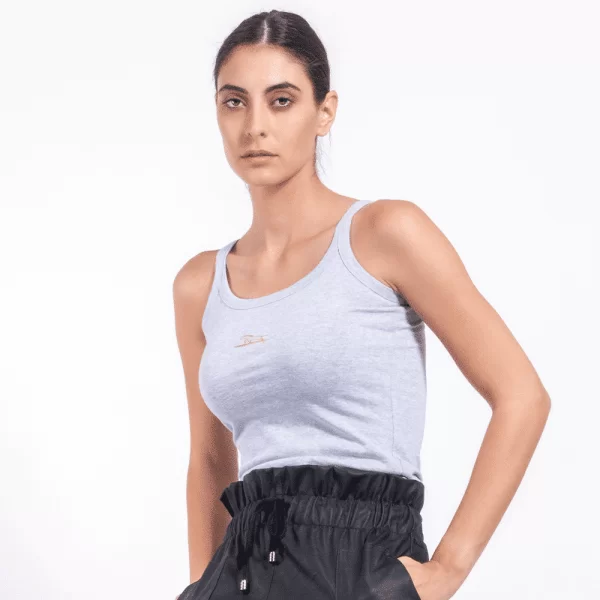 Prince Oliver Γυναικείο Αμάνικο T-Shirt Eco Γκρι