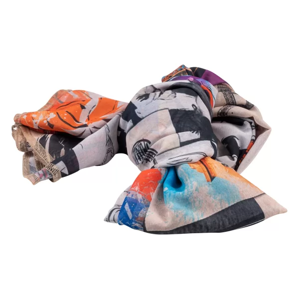 Prince Oliver Εσάρπα Εκρού Εμπριμέ 146x11