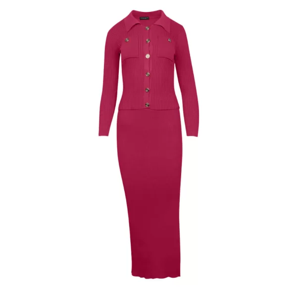 Prince Oliver Γυναικείο Σετ Μπλούζα /Φούστα Φούξια New Arrival