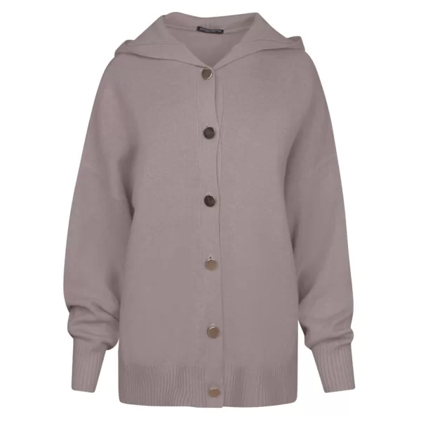 Prince Oliver Γυναικεία Ζακέτα Πλεκτή Καφέ New Arrival