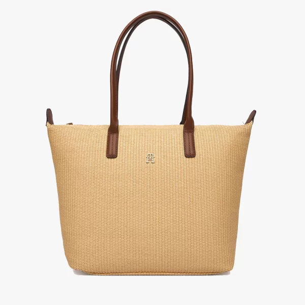 Tommy Hilfiger TOMMY HILFIGER POPETTE TOTE RAFFIA AW0AW18528-0F4 Biege