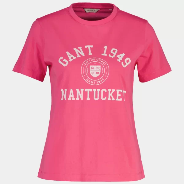 GANT GANT ΜΠΛΟΥΖΑ ΚΜ REG GRAPHIC PRINT SS T-SHIRT 3GW4201467-661 Pink