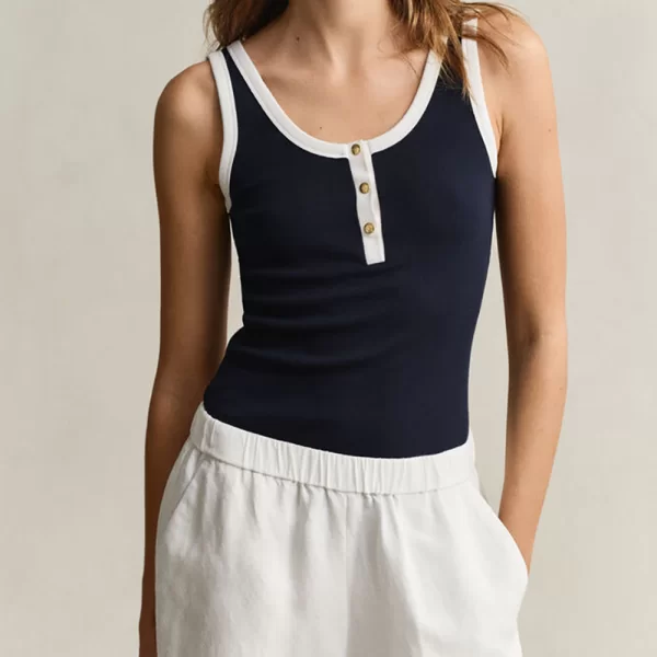 GANT GANT ΜΠΛΟΥΖΑ ΧΜ CONTRAST COLOR RIBBED TANK TOP 3GW4201341-433 DarkBlue
