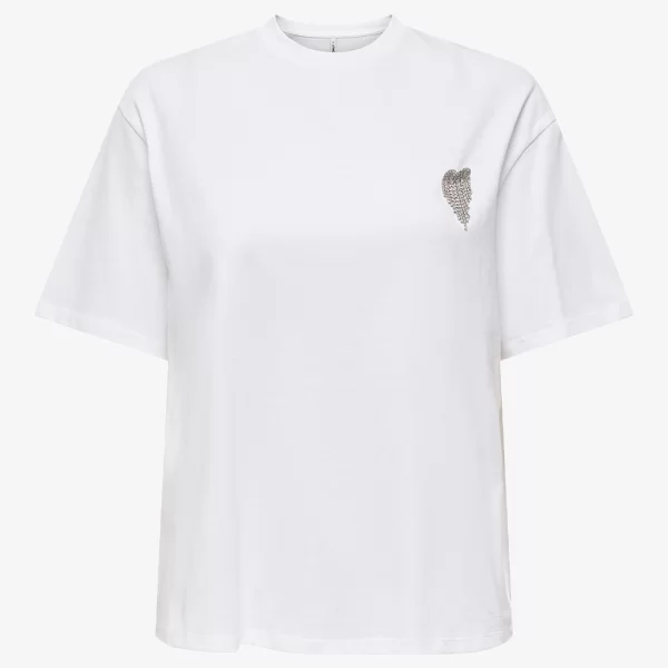 Only ONLY ONLVITA S/S TEE BOX JRS 15343769-Bright WhiteTasselstoneheartchest White