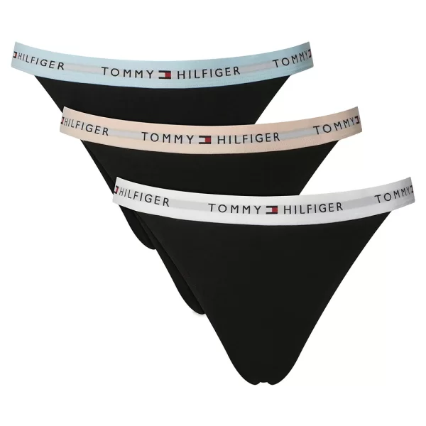 Tommy Hilfiger TOMMY HILFIGER 3 PACK TANGA THONG UW0UW06518-0VL Black