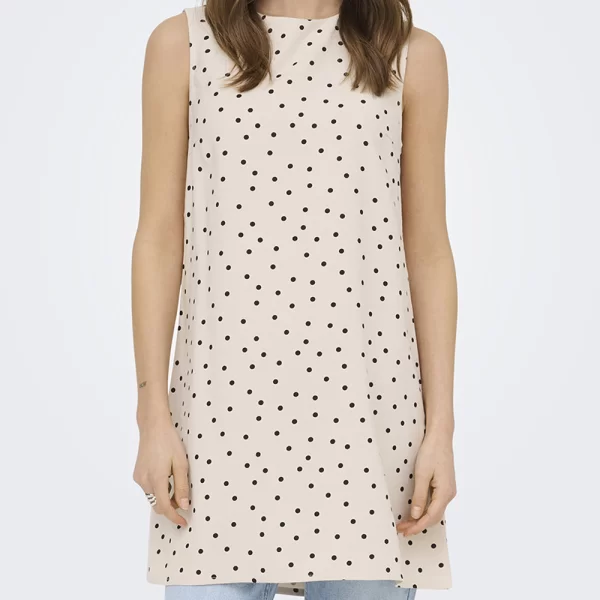 Only ONLY ONLARIS LIFE SL SHORT DRESS WVN CC 15364156-Pumice StoneDot point Biege