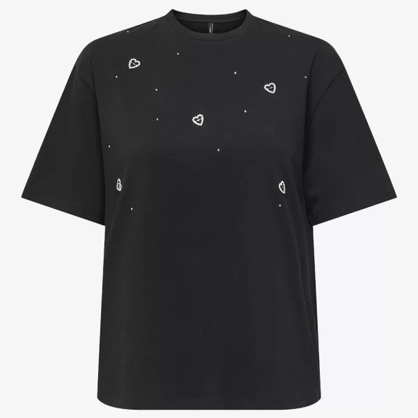Only ONLY ONLVITA S/S TEE BOX JRS 15343769-BlackMixstoneheartchest Black