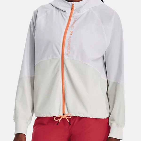 UNDER ARMOUR UNDER ARMOUR Women''s UA Woven Full-Zip Jacket 1369889-91G0 LightGray