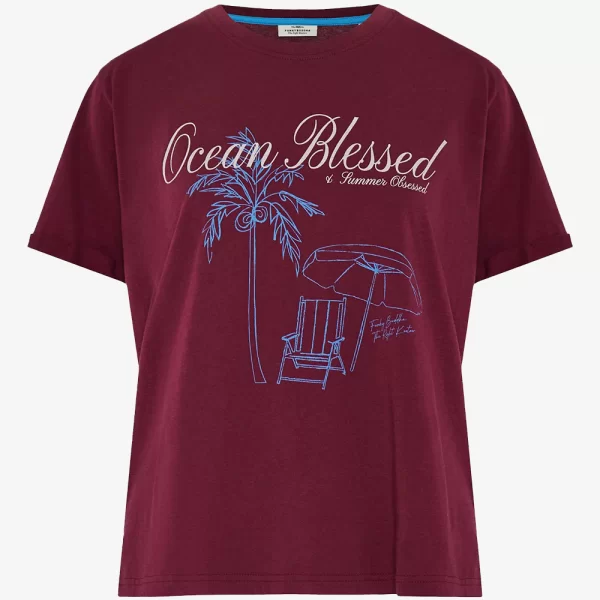 FUNKY BUDDHA FUNKY BUDDHA T-Shirts FBL013-142-04-BURGUNDY Bordeux