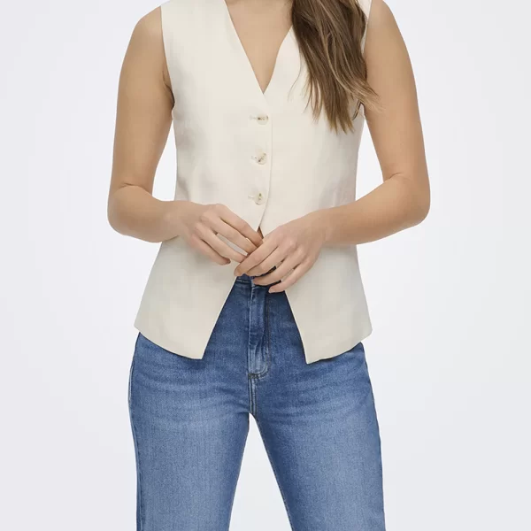 Only ONLY ONLTILA LIFE S/L WAISTCOAT TLR 15367399-Cloud Dancer Cream