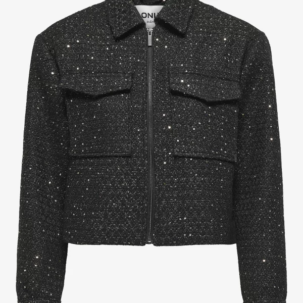 Only ONLY ONLCAMI L/S BOUCLE JACKET TLR CS 15361178-BLACK JetBlack