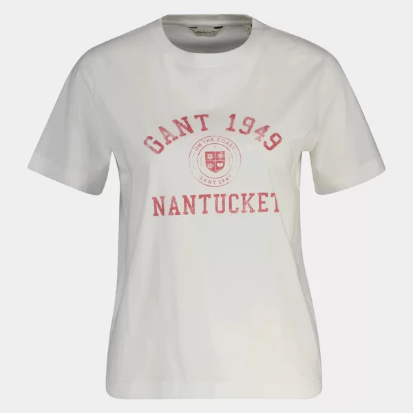 GANT GANT ΜΠΛΟΥΖΑ ΚΜ REG GRAPHIC PRINT SS T-SHIRT 3GW4201467-110 White