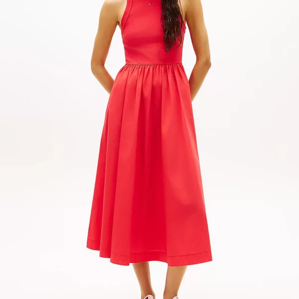 TOMMY JEANS TOMMY JEANS TJW RIB POPLIN TANK DRESS EXT DW0DW22593-XK3 Red