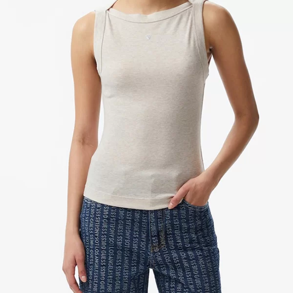 Guess GUESS TINA RIBS TANK TOP ΜΠΛΟΥΖΑ ΓΥΝΑΙΚΕΙΟ W5RP16KCNH2-G9B8 LightGray