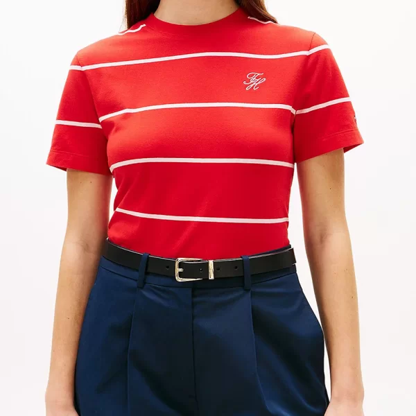 Tommy Hilfiger TOMMY HILFIGER TH SCRIPT REG C-NK SS TEE WW0WW48699-0E5 Red