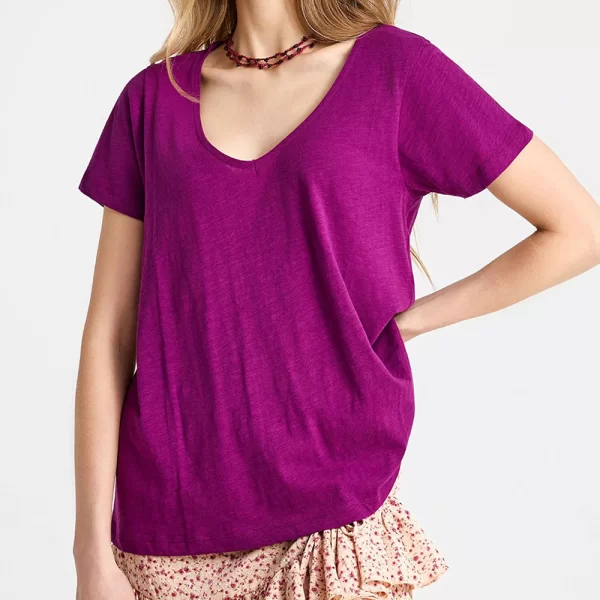 FUNKY BUDDHA FUNKY BUDDHA T-Shirts FBL013-100-04-GRAPE JUICE Magenta