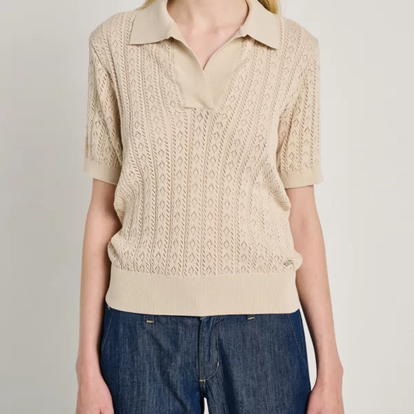 STAFF Kate Polo Short Sleeve Knit 63-201.055-Ν9947 Biege