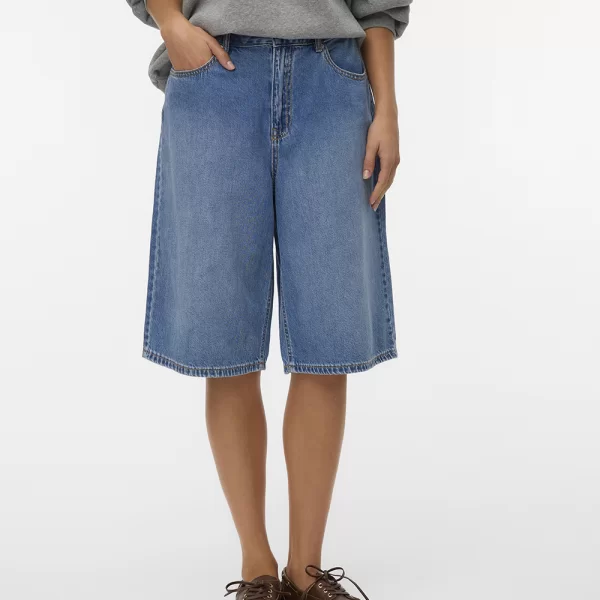 Vero Moda VERO MODA VMALVIDA MR DENIM JORTS LI3156 10342079-Medium Blue Denim DenimBlue